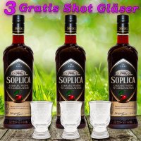 3x Soplica mit Kirsche in Schokolade Likör 25% Vol....