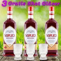 3X Soplica Kirsche Likör Wisniowa 28% vol. 500ml + 3...