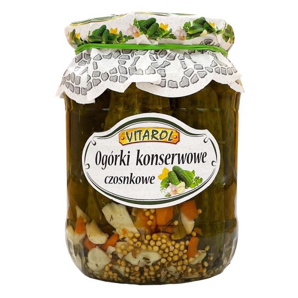 Vitarol Gewürzgurken mit Knoblauch Ogorki konserwowe czosnkowe 650g