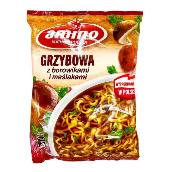 Amino Pilzsuppe Zupa blyskawiczna grzybowa z borowikami i maslakami 57g