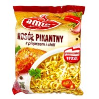 Amino Hühnersuppe pikant Zupa blyskawiczna Rosol pikantny z piprzem i chili 58g