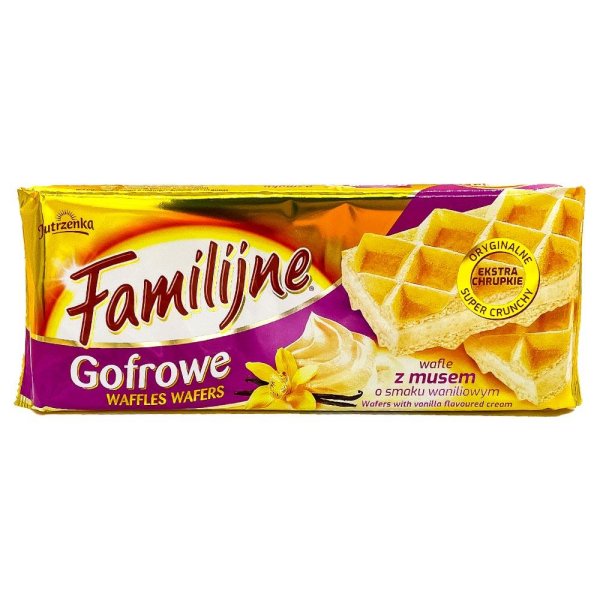 Jutrzenka Waffeln Familijne Gofrowe Wafle z musem waniliowym 130g