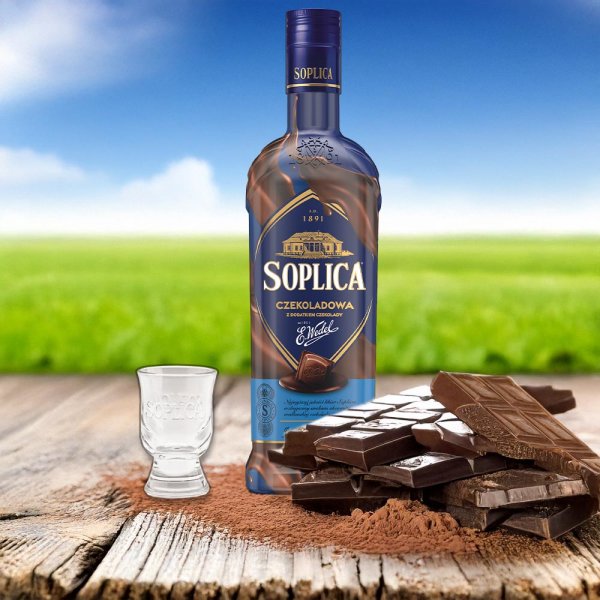 Soplica mit Wedel Schokoladen-Likör + Schokolade 15% vol. 500ml +1 Glas Gratis