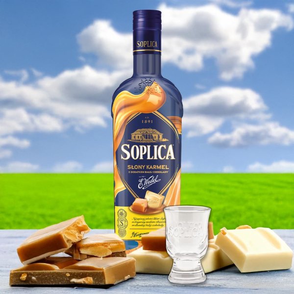 Soplica mit Wedel gesalzener Karamell-Likör mit weißer Schokolade 15% vol. 500ml +1 Glas Gratis