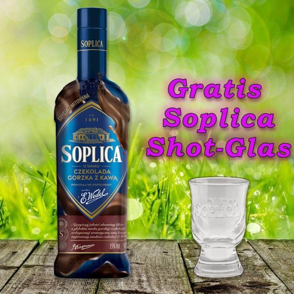 Soplica E.Wedel Zartbitterschokolade & Kaffee 15% vol. 500ml + 1 Glas Gratis